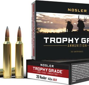 Nosler 60122 Trophy Grade Nosler Spitzer AccuBond Long Range 142 Grain .26 Nosler 3300 Fps