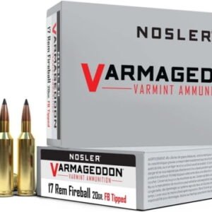 Nosler Varmageddon Rifle Ammunition 17 Rem. Fireball 20 Gr. VG FBT 20 Rd.