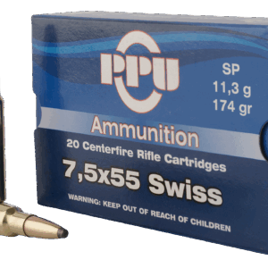 PPU 7.5X55 SWISS 174GR JSP-20RD 10BX/CS
