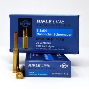 PPU AMMO 6.5X54 MANN SHOENAUER-156GR. JSP-RN 20RD 10BX/CS
