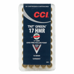 CCI Ammunition Varmint TNT Green Brass .17 HMR 16-Grain 50-Rounds HP