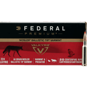 Federal Premium V-Shok Brass .224VAL 60 Grain 20-Rounds NBT
